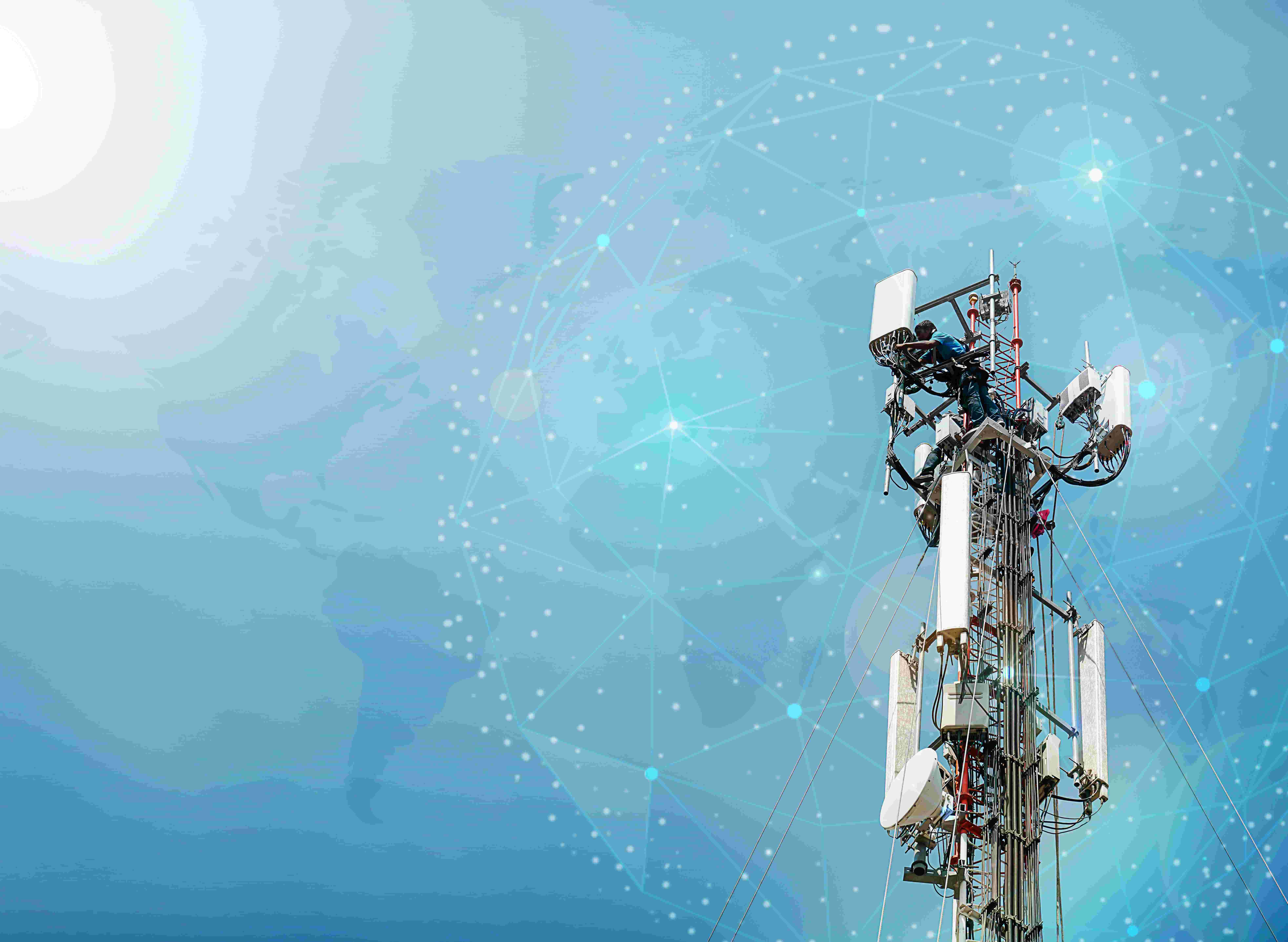 5G cell tower sparkling